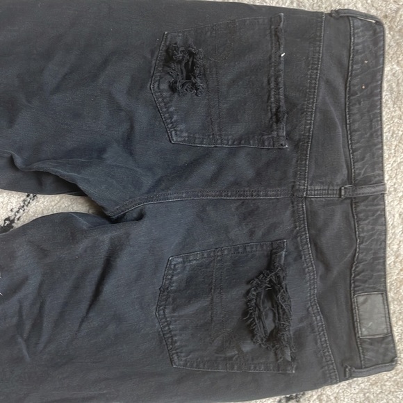 American Eagle Ripped High Waisted Boyfriend Black Denim Jeans - Picture 7 of 8
